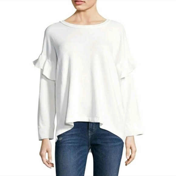 Current/Elliott Tops - Current/Elliot The Ruffle Oversize Sweatshirt